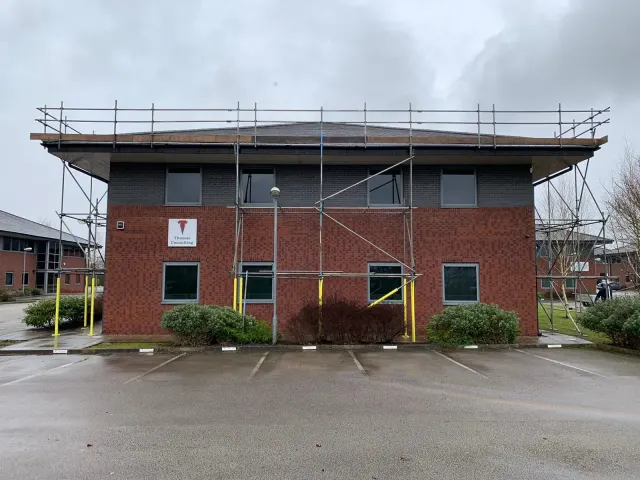 Scaffolding on a two storey office building — Preston Scaffolding NW, scaffolders covering Fulwood